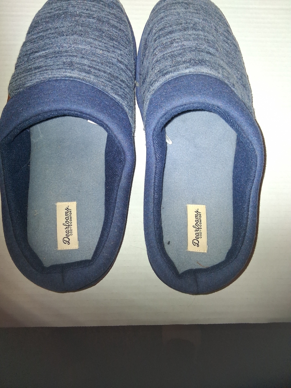 "Dearfoams" Cozy Comfort Mens Navy Slip-On Slippers